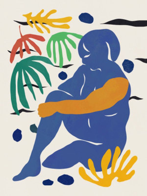 Blue Figure Abstract