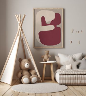 Red geometric shapes