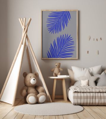 PALM LEAF 02 SOFT GRAY