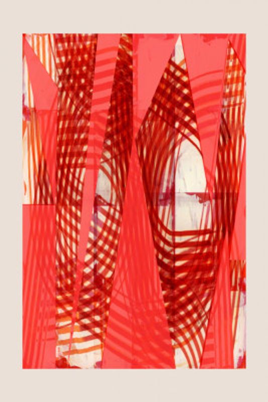 Red Geometric Weave No.2