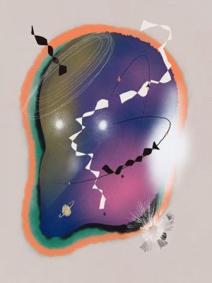 Cosmic Themes with Swirling Lines