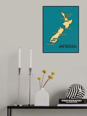Vintage Illustrated Map Of New Zealand