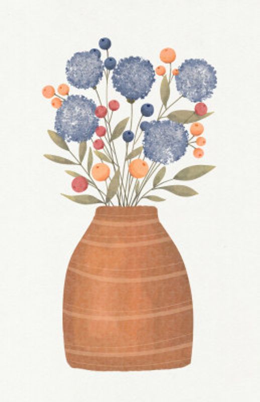 Terracotta Vase Filled With Flowers