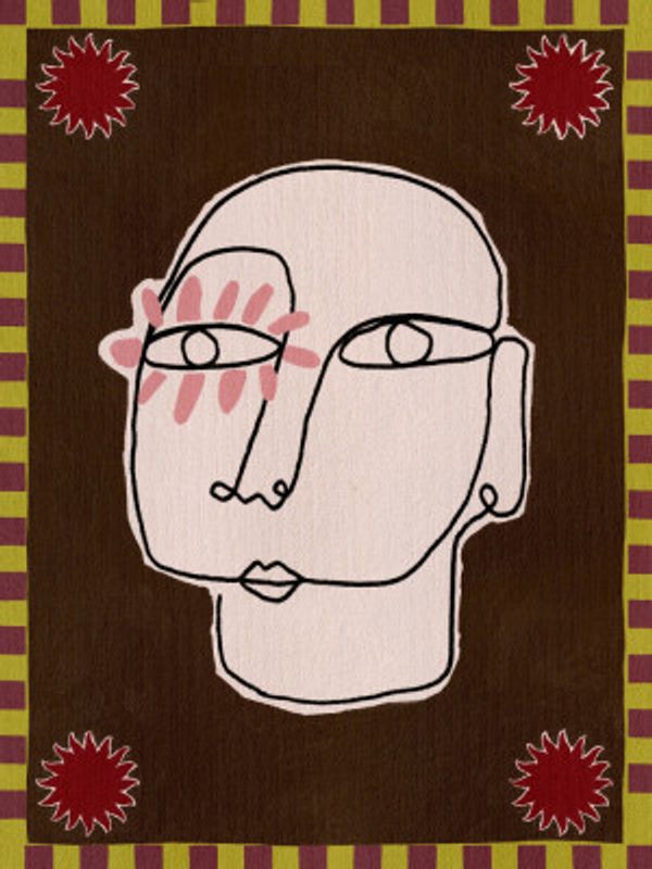 Minimalist Line Drawing Of A Face