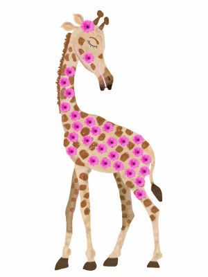 Giraffe with Flowers