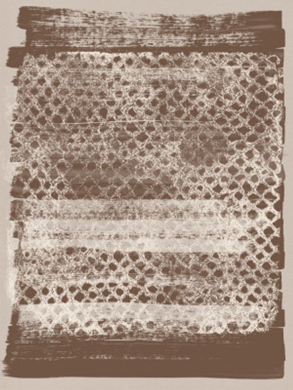 Neutral Pattern. White monotype texture on brown.