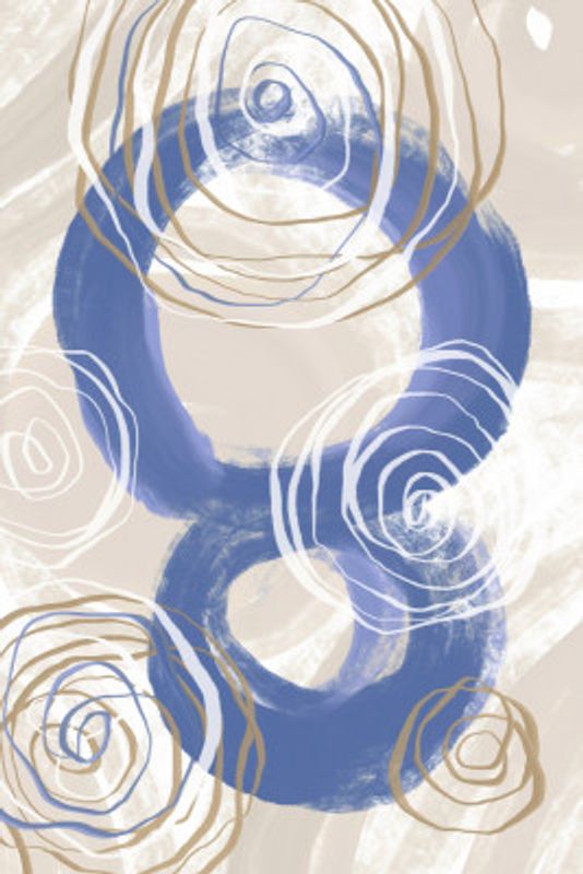Blue and Beige Circular Serenity