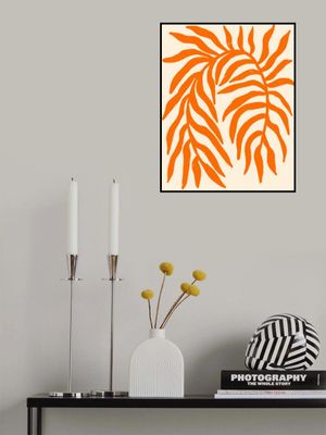 Orange Silhouette Textured Branch