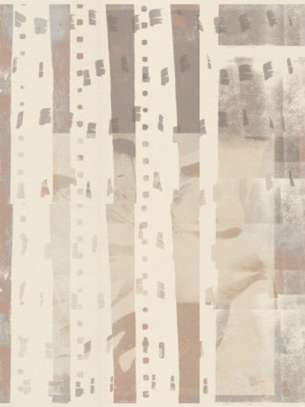 Neutral Abstract pattern in light terracotta, taupe and white.