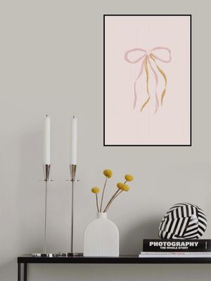 Delicate Pink and Golden Bow