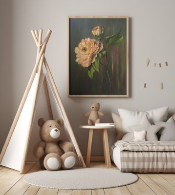 Peony Flower Painting – Elegant Floral Art for Home, Office or Gift Decoration 015