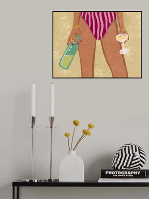 Girl with wine at the beach