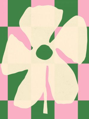 Abstract Shapes Flower Checkprint