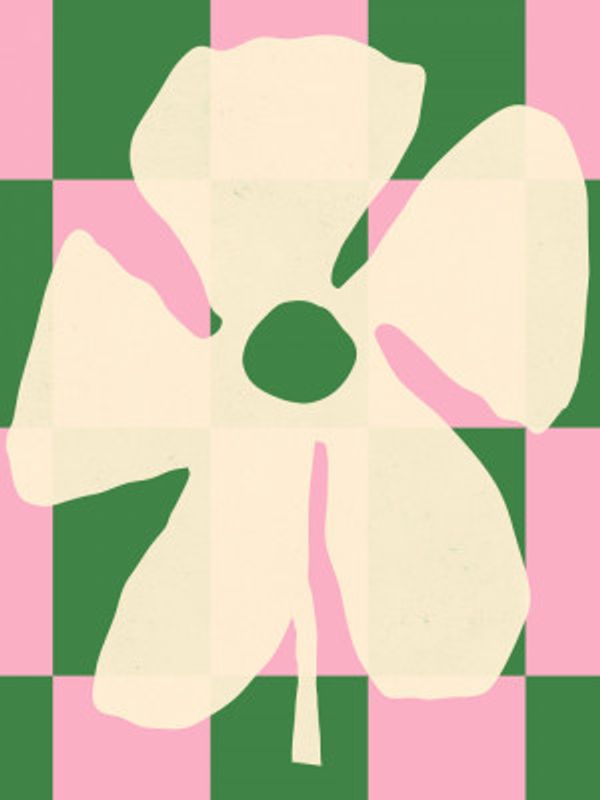 Abstract Shapes Flower Checkprint