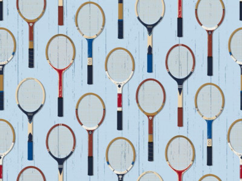 Vintage Tennis Rackets Light Blue