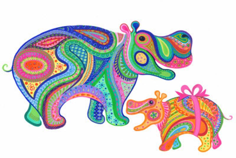 Colorful Hippo Joy