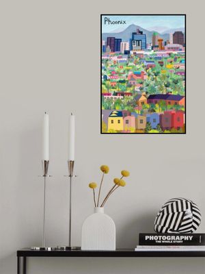 View Over Phoenix Arizona Illustrated by Artist Carla daly