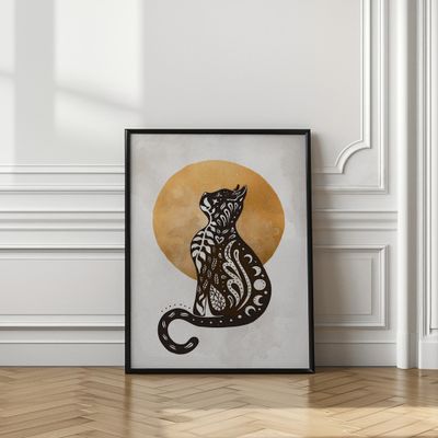 Ornate Cat Golden Moon