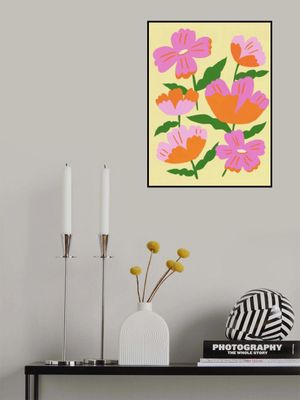 Playful Pink In Yellow Background