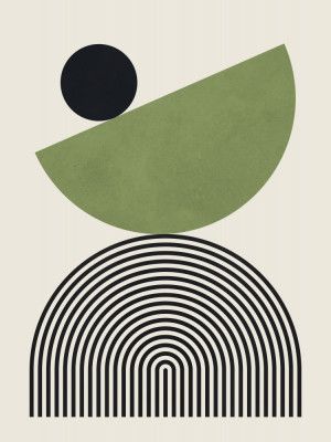 Geometric Shapes with a Black Circle