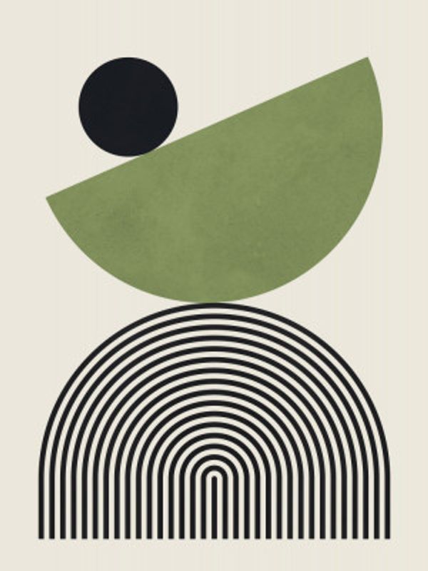 Geometric Shapes with a Black Circle