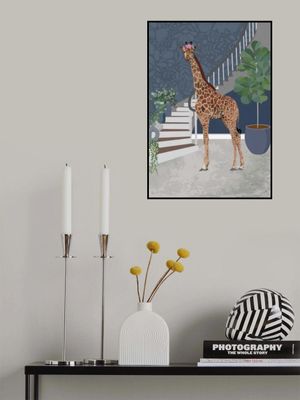 Giraffe by the stairs