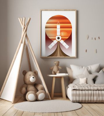 Juno Jupiter retro Space Art