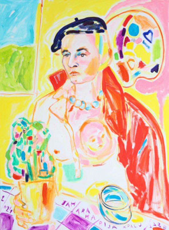 Self Portrait After Dick Ket, Tamara Jare, oil on canvas, 2024