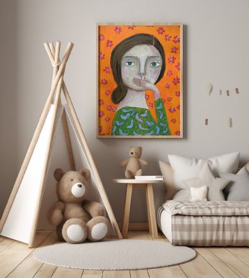 Speak no Evil Lady with hand over mouth.