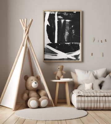 Black Ink Abstract Print