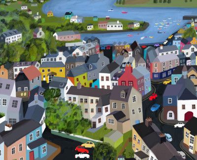 Colorful Houses of Kinsale, Ireland by Artist Carla Daly