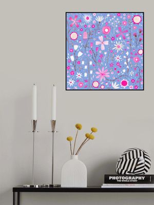 Fresh Flowers Pink And Blue