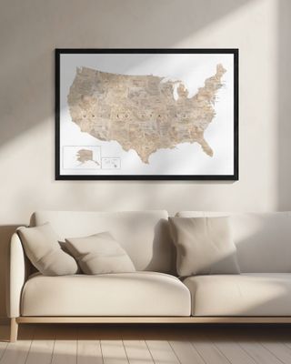 Taupe watercolor US map