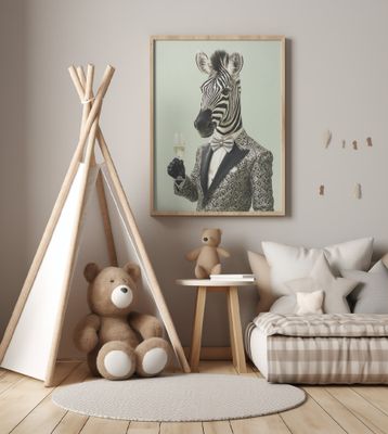 Zebra In Tuxedo Jacket