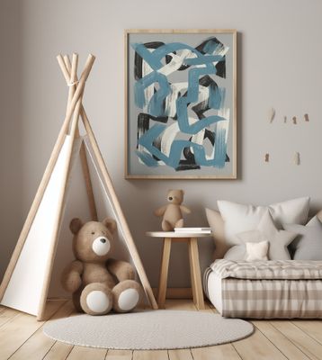 Dry brush abstract in grey