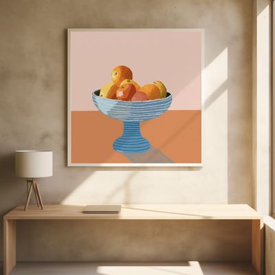 Blue fruit bowl