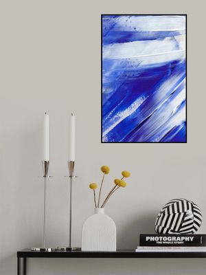 White and Blue Brushstrokes