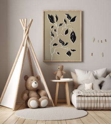 Elegant Black and White Plant Silhouettes