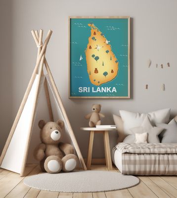 Sri Lanka Vintage Map