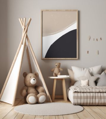 Beige And Black Organic Shapes