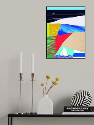Colourful Abstract Beach Art Print, Tropical Beach Vacation Wall Art