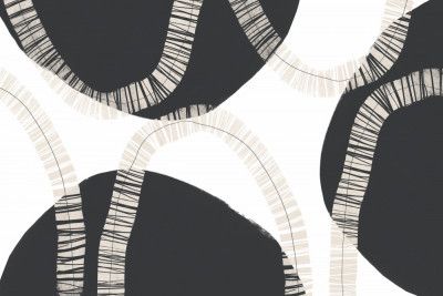 Black Shapes Interwoven With Textured