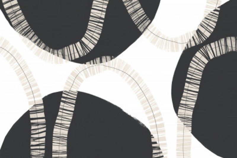 Black Shapes Interwoven With Textured