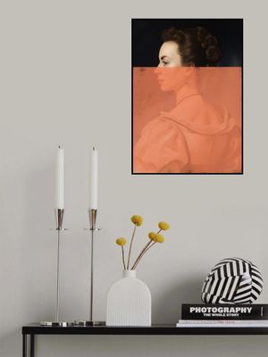 Altered Portrait of Woman Orange Modern Art