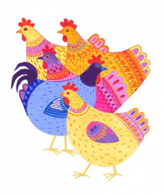 Colorful Hen Parade