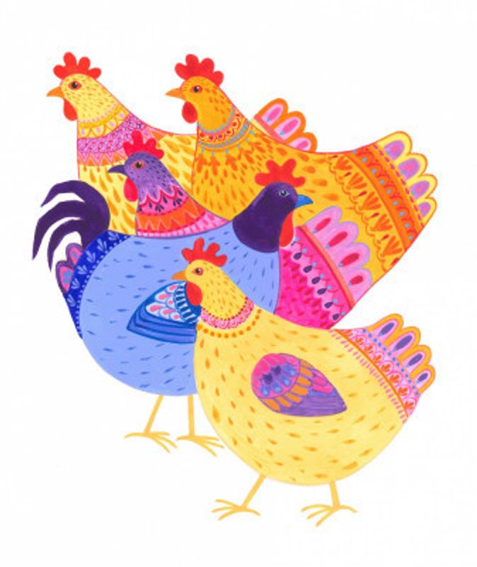 Colorful Hen Parade