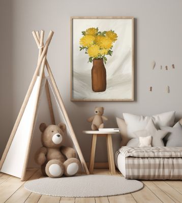 Vase of Flowers in Yellow