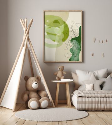 Painted Lines Green Tan 3 Kopie