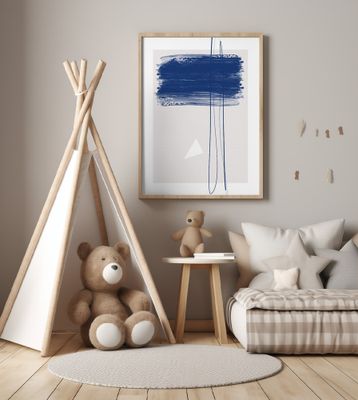 Bold Blue Brushstrokes