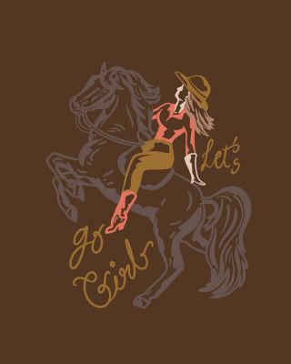 Cowgirl Riding A Rearing Horse